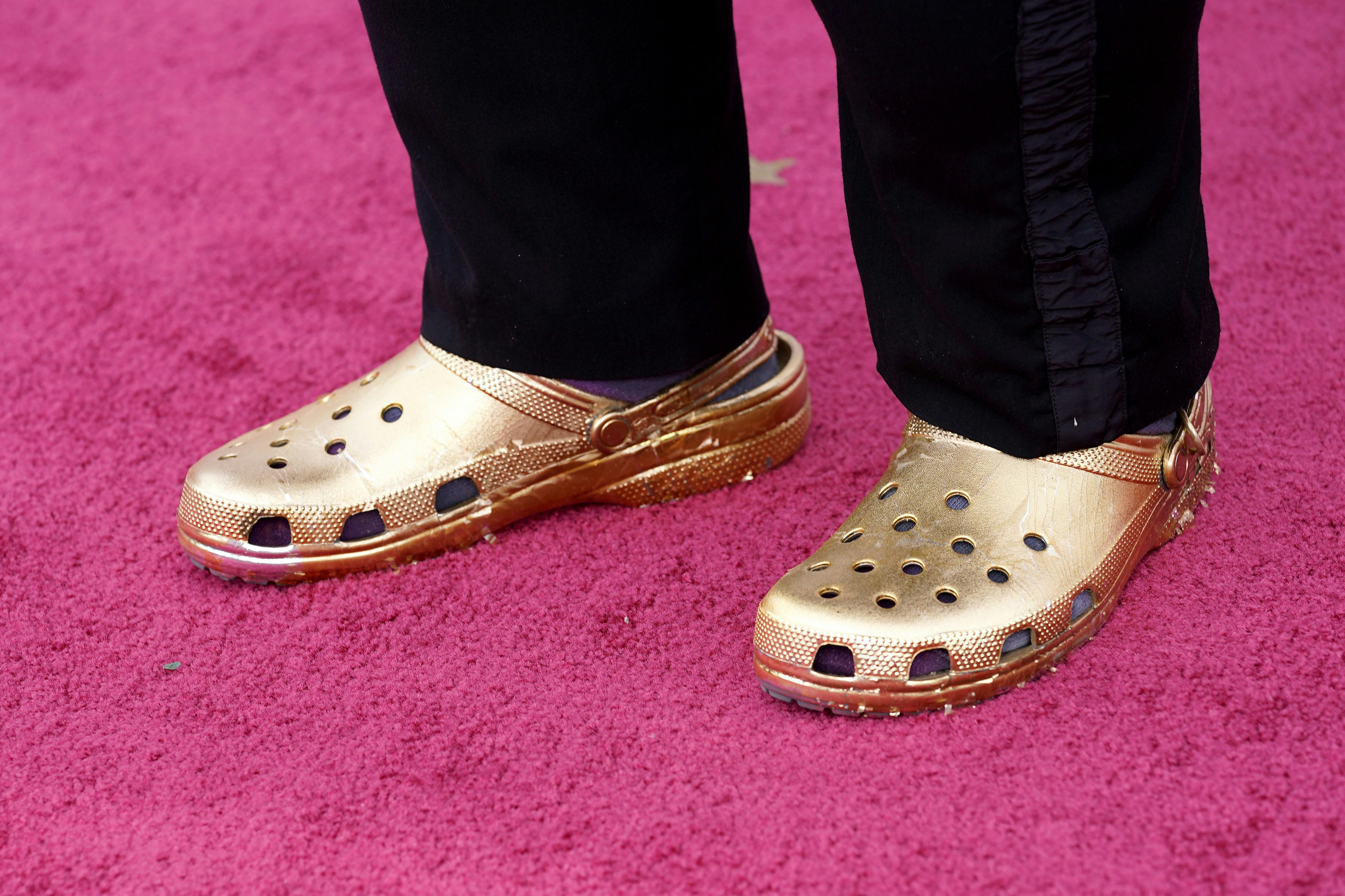 Gold Crocs Were At The Oscars 2021